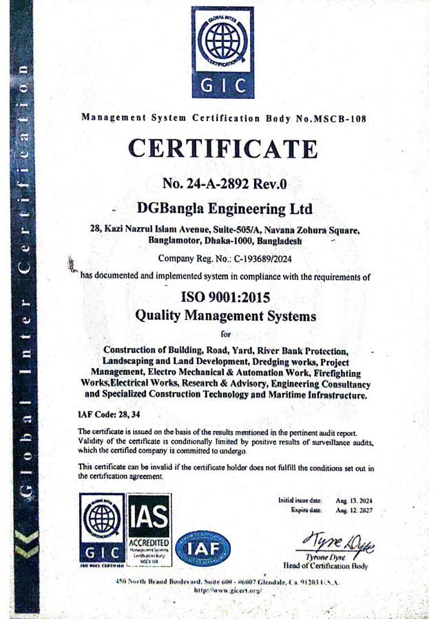 ISO 9001:2015 certificate, 24-A-2892 Rev.0